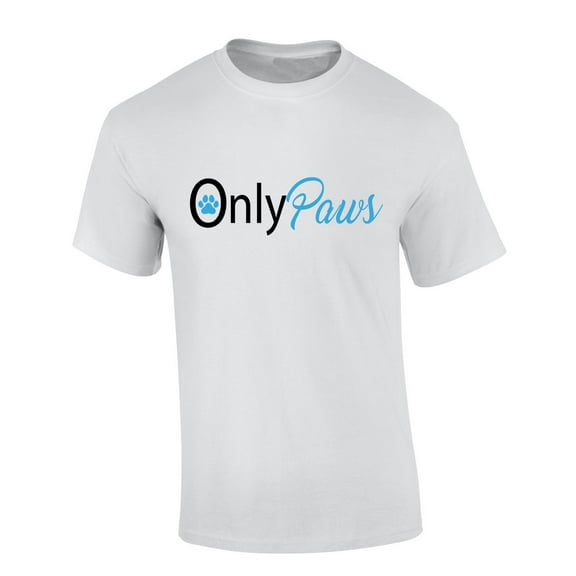Trenz Shirt Company Onlypaws Funny Only Paws Short Sleeve T-shirt-White-xxxl