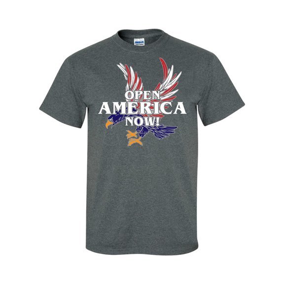 Trenz Shirt Company Open America Now Unisex Short Sleeve T-shirt-Dark Heather-xxl