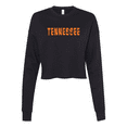 thumbnail image 1 of Trenz Shirt Company Orange Distressed Tennessee Football State Name Rocky Top Womens Crop Crew Fleece-Black-xl, 1 of 1
