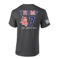 thumbnail image 1 of Trenz Shirt Company Patriot Pride Mens Donald Trump Sign 45 47 American Flag Political Short Sleeve T-Shirt-Heather Grey-Small, 1 of 1