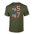 thumbnail image 1 of Trenz Shirt Company Patriot Pride Mens Presidential Trump 45-47 USA Flag Distressed Mens Short Sleeve T-Shirt-Military Green-XX-Large, 1 of 1