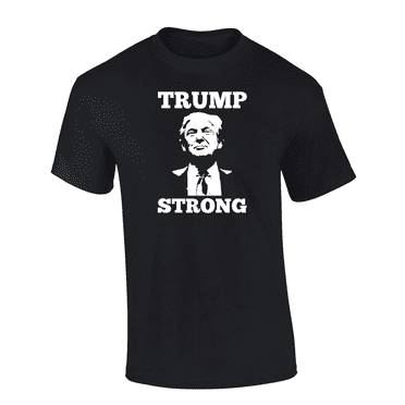 Trenz Shirt Company Patriotic 45th President Trump Strong Short Sleeve Mens Graphic T-Shirt-Black-xxl