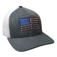 thumbnail image 1 of Trenz Shirt Company Patriotic American Golf Flag Trucker Mesh Snapback Hat- Gray Heather, White Mesh, 1 of 4