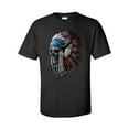 thumbnail image 1 of Trenz Shirt Company Patriotic Chief Skull Unisex Short Sleeve T-shirt-Black-Large, 1 of 4