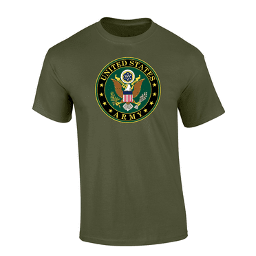 Trenz Shirt Company Patriotic Veteran United States Army USA Seal Short Sleeve Mens Graphic T-Shirt-Military-small