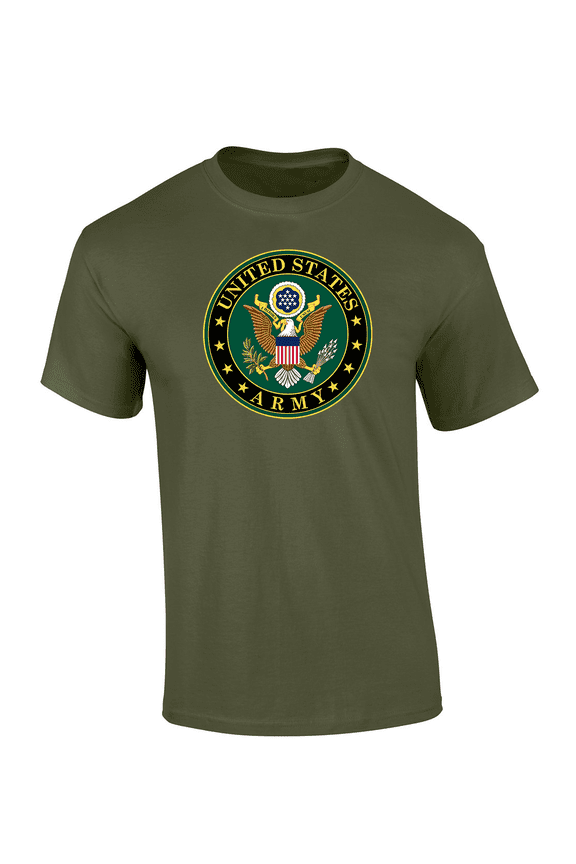 Patriotic Veteran United States Army USA Seal Short Sleeve Mens Graphic T-Shirt-Military-xxl