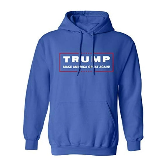 Trenz Shirt Company Political Trump Make America Great Again Adult Hooded Pullover-Royal-4XL