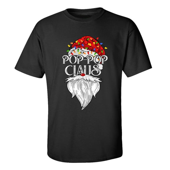 Trenz Shirt Company Pop-Pop Clause Short Sleeve Shirt-Black-Large