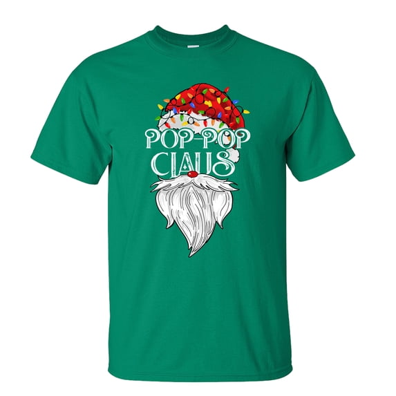 Trenz Shirt Company Pop-Pop Clause Short Sleeve Shirt, Kelly Green- 5XL