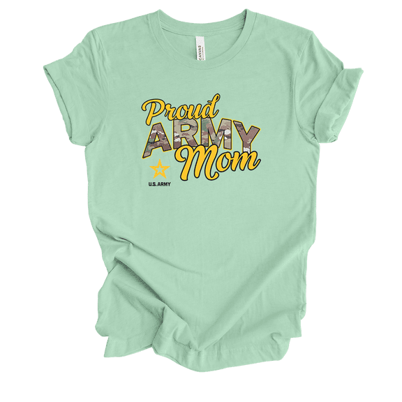 Trenz Shirt Company Proud Army Mom United States Army Short Sleeve Womens Graphic T-Shirt-Mint-xxl