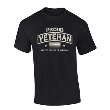 Trenz Shirt Company Proud Veteran United States Of America Short Sleeve Mens Graphic T-Shirt-Black-4xl