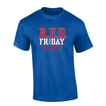 Trenz Shirt Company RED FRIDAY: Until They All Come Home Short Sleeve Mens Graphic T-Shirt-Royal-small