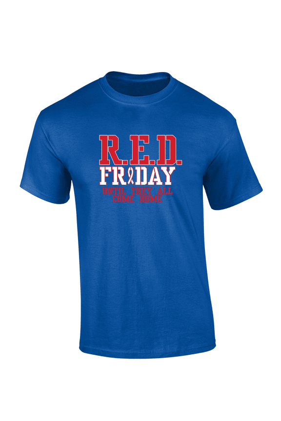 RED FRIDAY: Until They All Come Home Short Sleeve Mens Graphic T-Shirt-Royal-small