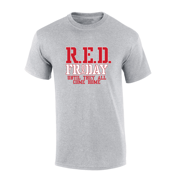 Trenz Shirt Company RED FRIDAY: Until They All Come Home Short Sleeve Mens Graphic T-Shirt-Sports Grey-medium