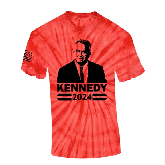 Trenz Shirt Company RFK Jr. Kennedy Portrait Kennedy 2024 Short Sleeve T-shirt-Red Tie Dye-large