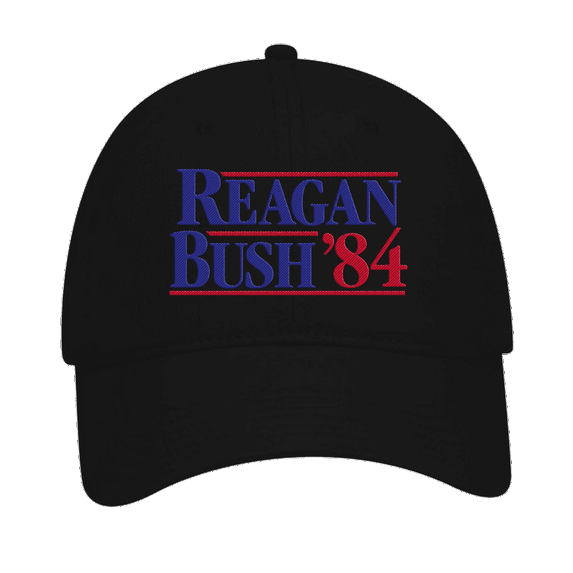 Trenz Shirt Company Reagan Bush 84 Campaign Adult Dad Hat Baseball Cap, Black