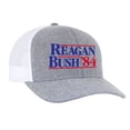 thumbnail image 1 of Trenz Shirt Company Reagan Bush 84 Campaign Adult Trucker Hat-Heather Grey/White-Blue Font, 1 of 4