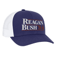 thumbnail image 1 of Trenz Shirt Company Reagan Bush 84 Campaign Adult Trucker Hat-Royal, 1 of 4