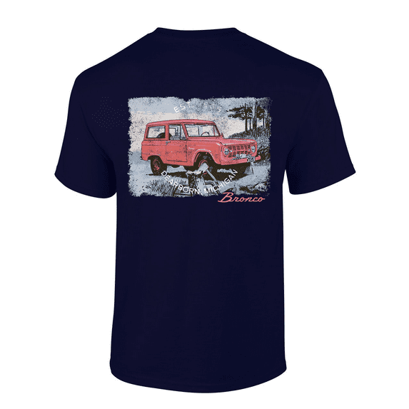 Trenz Shirt Company Red Ford Bronco EST. 1965 Dearborn, MI. Short-Sleeve Mens T-Shirt-Navy-6xl