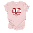 thumbnail image 1 of Trenz Shirt Company Red Friday Heart Remember Everyone Deployed Short Sleeve Womens Graphic T-Shirt-Light Pink-small, 1 of 1