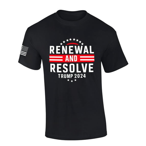 Trenz Shirt Company Renewal And Resolve Trump 2024 Mens Graphic T-Shirt-Black-small