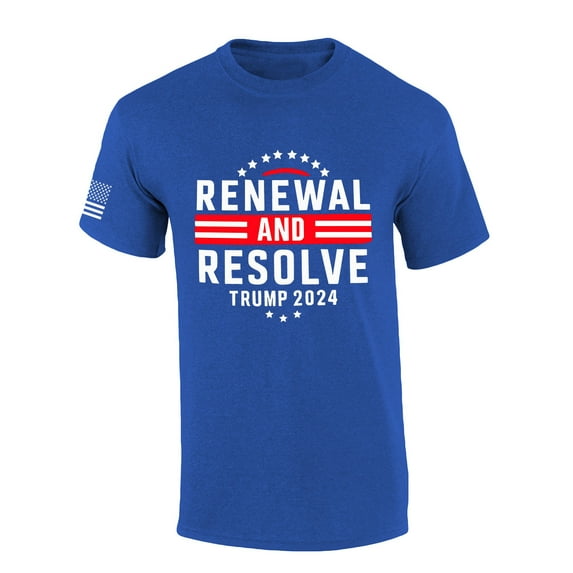 Trenz Shirt Company Renewal And Resolve Trump 2024 Mens Graphic T-Shirt-Heather Royal-xl