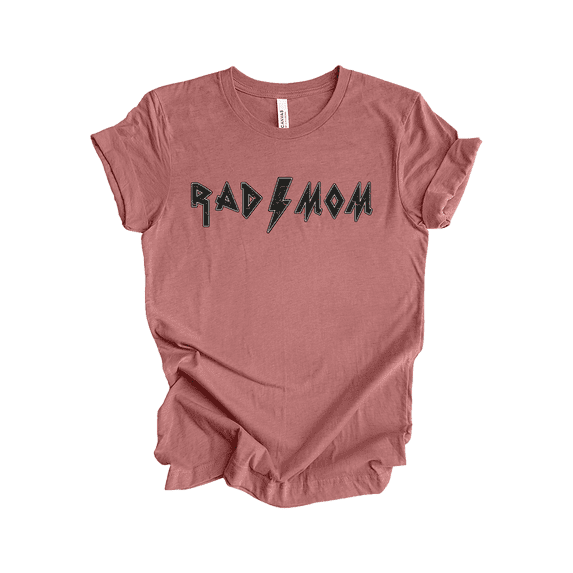 Trenz Shirt Company Retro Rad Mom Lightning Bolt Tshirt for Women, Mother's Day Casual-Heather Mauve-3X-Large