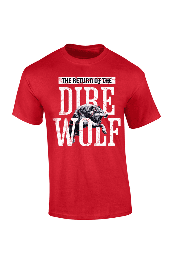 Return of the Dire Wolf Graphic Short-Sleeve T-Shirt-Red-medium