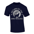 thumbnail image 1 of Trenz Shirt Company Return of the Dire Wolves Graphic T-Shirt – Wolf Howling at the Moon Design, Short Sleeve-Navy-4xl, 1 of 1