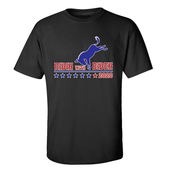Trenz Shirt Company Ridin with Biden 2020 Unisex Short Sleeve T-shirt-Black-medium