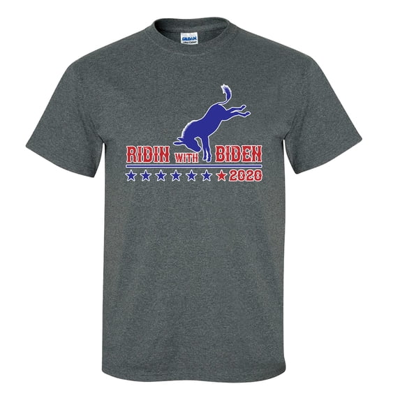 Trenz Shirt Company Ridin with Biden 2020 Unisex Short Sleeve T-shirt-Dark Heather-xxl