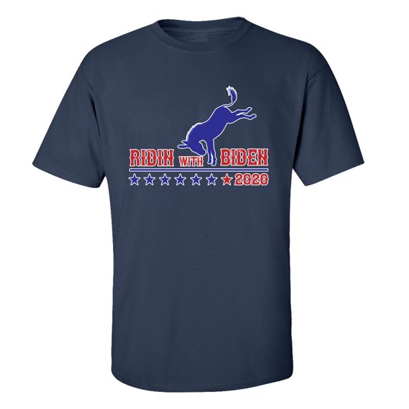 Trenz Shirt Company Ridin with Biden 2020 Unisex Short Sleeve T-shirt-Navy-xxl