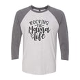 thumbnail image 1 of Trenz Shirt Company Rocking This Mama LifeLadies Baseball Tee-Heather Gray-XL, 1 of 4