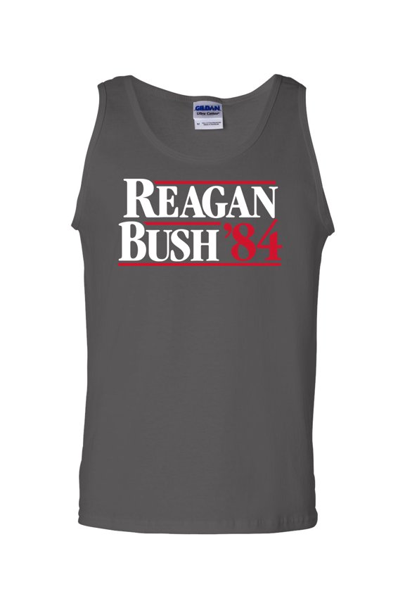 Ronald Reagan Bush '84 Cool Retro Tank Top-Charcoal-XXL