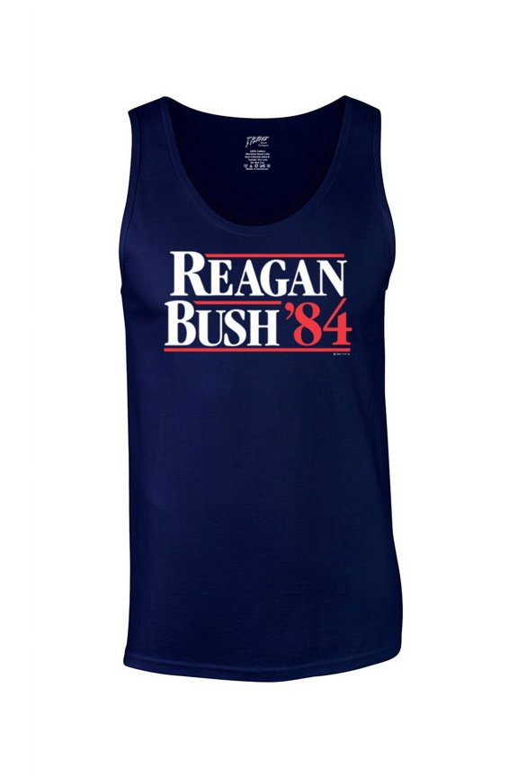 Ronald Reagan Bush '84 Cool Retro Tank Top-Navy-Large