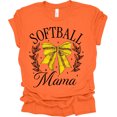 thumbnail image 1 of Trenz Shirt Company Softball Mama Bow Womens Short Sleeve T-shirt-Orange-XX-Large, 1 of 1