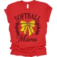 thumbnail image 1 of Trenz Shirt Company Softball Mama Bow Womens Short Sleeve T-shirt-Red-Medium, 1 of 1