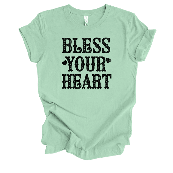Trenz Shirt Company Southern Bless Your Heart Womens Short-Sleeve T-Shirt-Mint-medium