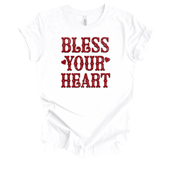 Trenz Shirt Company Southern Bless Your Heart Womens Short-Sleeve T-Shirt-White-medium