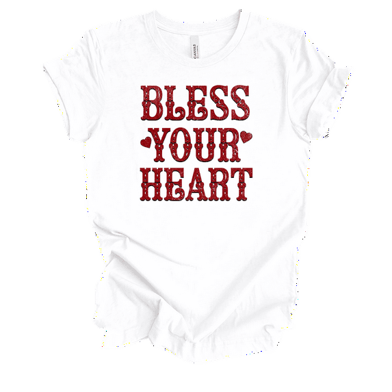 Trenz Shirt Company Southern Bless Your Heart Womens Short-Sleeve T-Shirt-White-medium