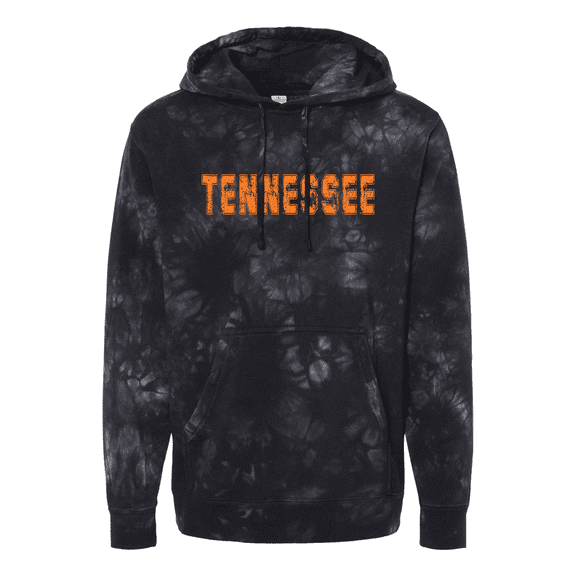 Trenz Shirt Company Team Color Orange Distressed Tennessee Football State Name Rocky Top Mens Tie-Dye Hoodie-Black-small