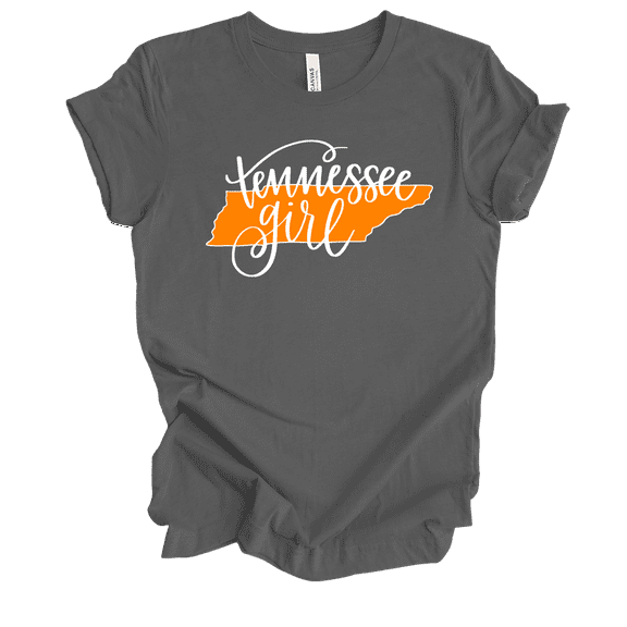 Trenz Shirt Company Tennessee Girl State Team Color Womens Short Sleeve T-shirt-Asphalt-4X-Large