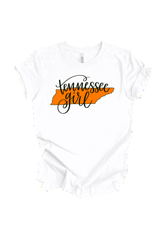 Tennessee Girl State Team Color Womens Short Sleeve T-shirt-White-X-Large