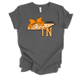 thumbnail image 1 of Trenz Shirt Company Tennessee Leopard Print Bow Womens Short Sleeve T-shirt-Asphalt-Small, 1 of 1