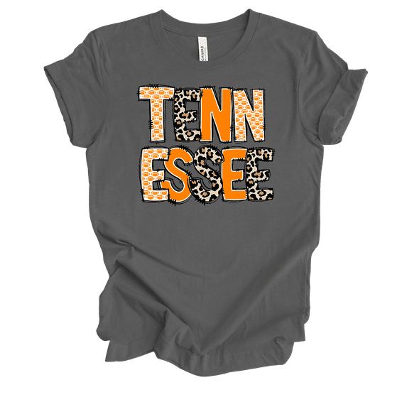 Trenz Shirt Company Tennessee Rugged Patch Letters Womens Short Sleeve T-shirt-Asphalt-4X-Large