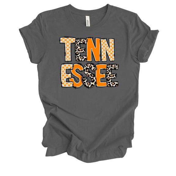 Trenz Shirt Company Tennessee Rugged Patch Letters Womens Short Sleeve T-shirt-Asphalt-Medium