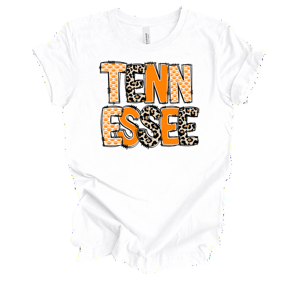 Trenz Shirt Company Tennessee Rugged Patch Letters Womens Short Sleeve T-shirt-White-Small