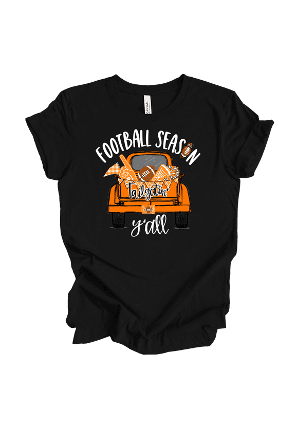 Tennessee Tailgatin' Football Season Y'all Womens Short Sleeve T-shirt-Black-XX-Large