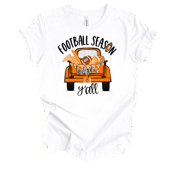 Trenz Shirt Company Tennessee Tailgatin' Football Season Y'all Womens Short Sleeve T-shirt-White-XX-Large