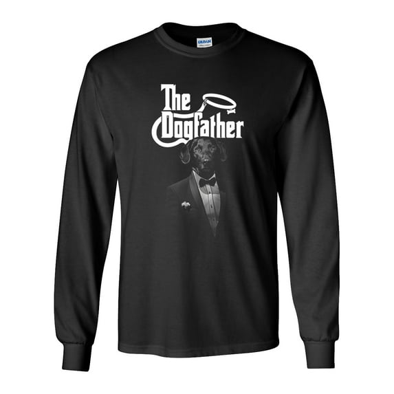 Trenz Shirt Company The Dogfather Unisex Long Sleeve Shirt -Black-4xl